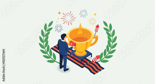 Celebrating Success A Vibrant Illustration of Victory and Achievement