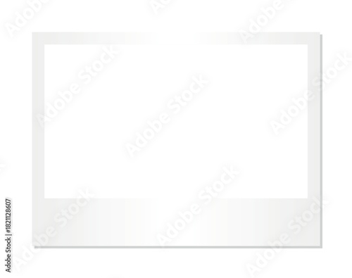 Horizontal vintage  instant photo frame mockup with white blank space isolated on transparent background for retro photography design collage memory display scrapbook template layout