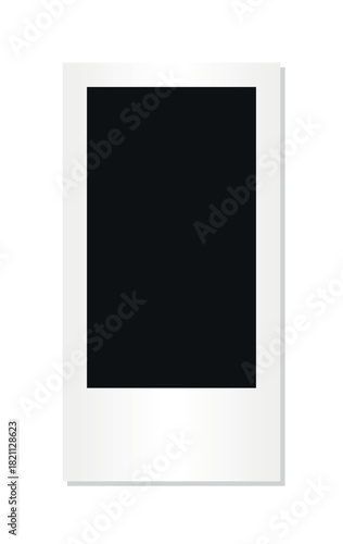 Blank square vertical instant photo frame mockup with transparent background isolated retro snapshot style empty  paper template for memory layout gallery design decoration print