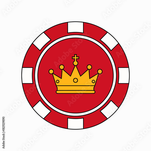 The Royal Crown Emblem on a Casino Chip Symbolizing Royalty and Wealth