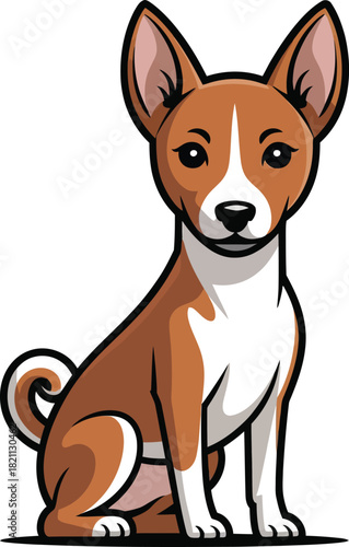  Cute cartoon a illustrator vector Basenji