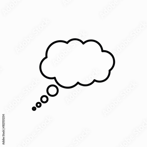 A Simple Outline of a Speech Bubble Representing Thought or an Idea Emerging from the Mind