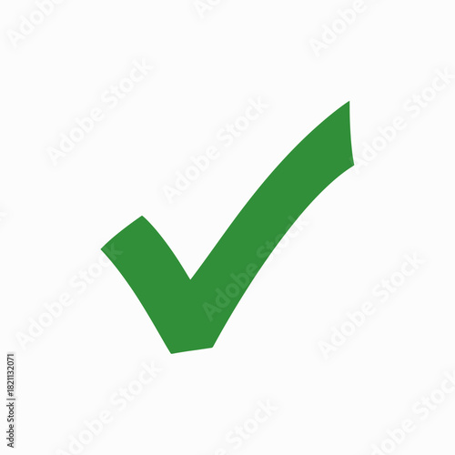 A Bold Green Check Mark Symbol of Approval and Confirmation on a Clean White Background a Simple and Effective Visual Cue