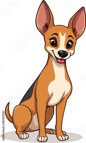  Cute cartoon a illustrator vector Basenji