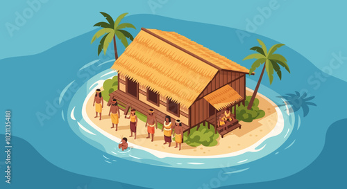 Tropical Island Home Construction A Community Builds a Coastal House