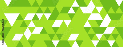 Abstract green color triangle shape geometric concept business banner