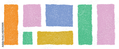 Colorful textured rectangles vector set isolated on transparent background, hand-drawn rough pastel shapes for modern abstract design, playful decorative geometric blocks for digital creativity