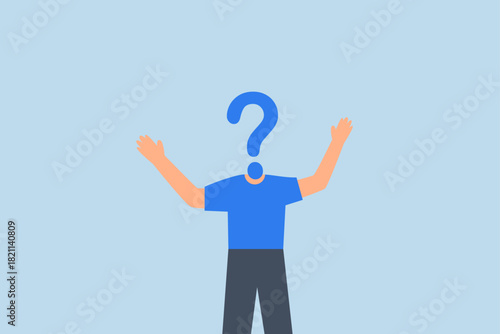 Anonymous businessman person,  anonymous businessman with question mark head unknown person.