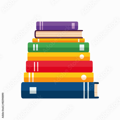 Stack of Colorful Books for Reading and Education Knowledge Acquisition