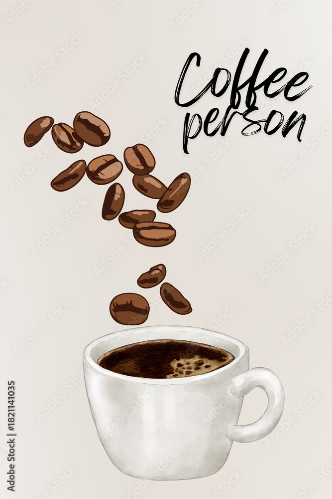 Obraz premium coffee cup and beans