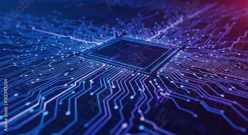 Circuit Board Microchip Technology Blue Purple Lights 4k ultra full hd background 2025 2026 download