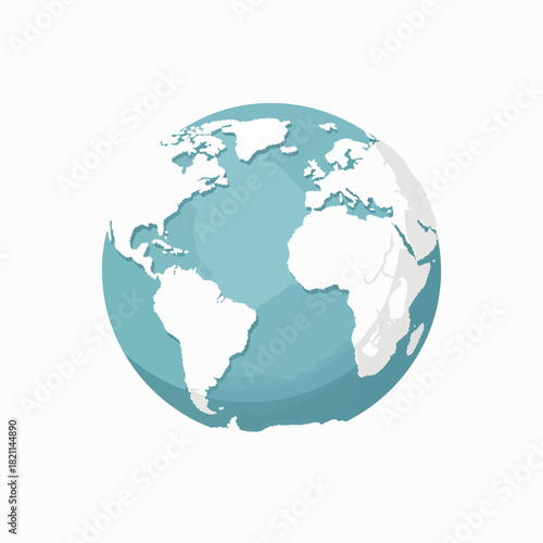 A Realistic 3D Illustration of Planet Earth Depicting Continents and Oceans