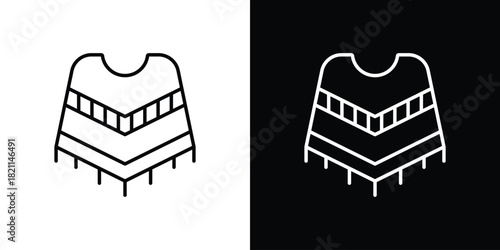 Poncho icon outline. Vector isolated pictogram for web