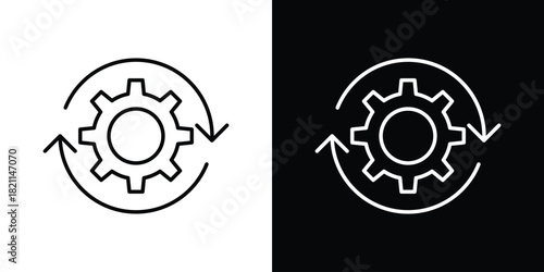 Processing icon outline. Vector isolated pictogram for web