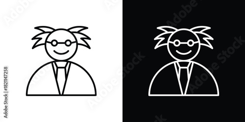 Professor icon outline. Vector isolated pictogram for web