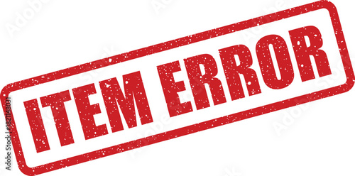 Distressed rectangular rubber stamp illustration with the prominent phrase Item Error for system notifications or documentation