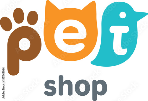 Pet shop logo template
