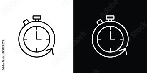 Quick icon outline. Vector isolated pictogram for web