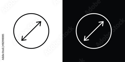 Radius icon outline. Vector isolated pictogram for web