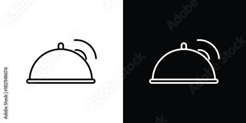Reception bell icon outline. Vector isolated pictogram for web