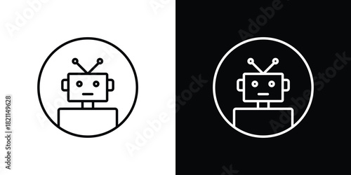 Robot assistant icon outline. Vector isolated pictogram for web