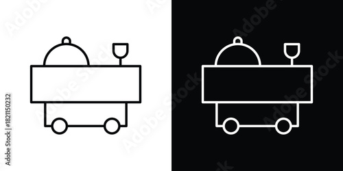 Room service icon outline. Vector isolated pictogram for web