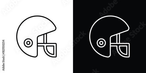 Rugby Helmet icon outline. Vector isolated pictogram for web