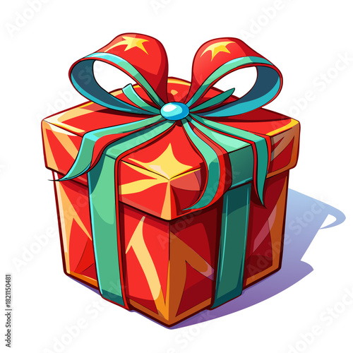 Gift,color Red , real print Style, white background