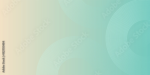 Soft beige and teal gradient vector background, featuring subtle circular line patterns. Pastel teal vector background in calm and modern texture. Minimal vector background in beige and teal color.