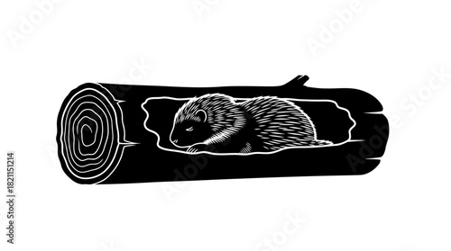 wild hearth a nocturnal residents cozy retreat within natures timeless embrace, isolated on transparent background