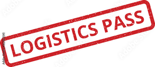 Distressed rectangular stamp featuring the text LOGISTICS PASS for official document marking and workflow confirmation