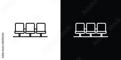 Seats icon outline. Vector isolated pictogram for web