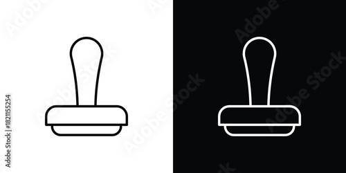 Stamp icon outline. Vector isolated pictogram for web