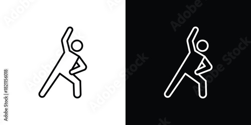 Stretching icon outline. Vector isolated pictogram for web