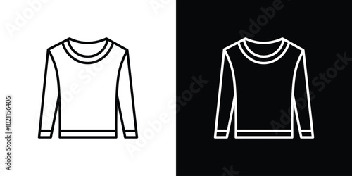 Sweatshirt icon outline. Vector isolated pictogram for web