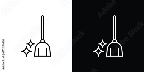Sweeping icon outline. Vector isolated pictogram for web
