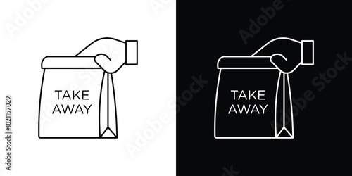 Take away icon outline. Vector isolated pictogram for web