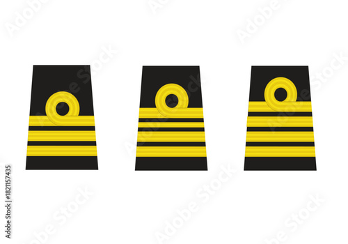 Galon de passant d'épaule de la marine belge. officiers supérieurs: capitaine de corvette, capitaine de frégate, capitaine de vaisseau