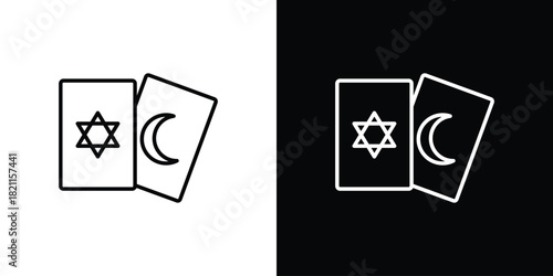 Tarot icon outline. Vector isolated pictogram for web