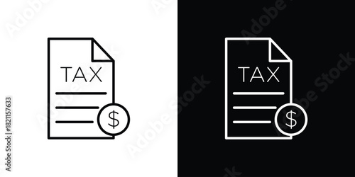 Tax icon outline. Vector isolated pictogram for web