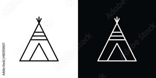 Tepee icon outline. Vector isolated pictogram for web
