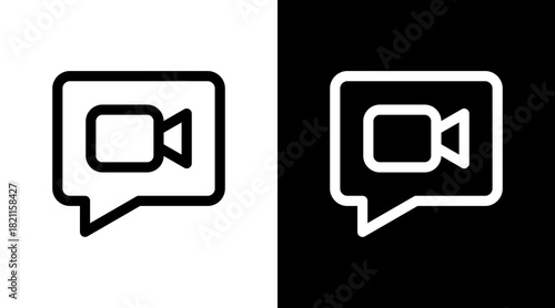 Video Call With Icon Set Design