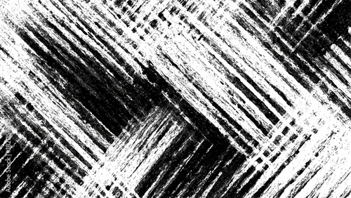 Distressed grunge texture with intersecting diagonal lines and scratches isolated on transparent background, Vector, illustration