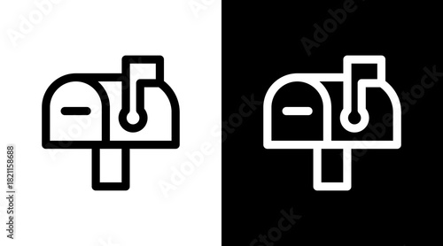 Mailbox With Icon Set Design