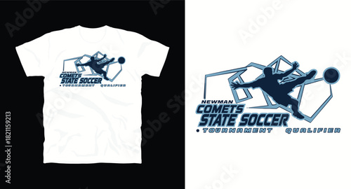 Newman comets state soccer tournament qualifier graphic design