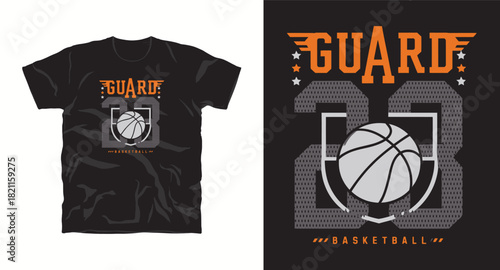 Basketball guard team number t-shirt design