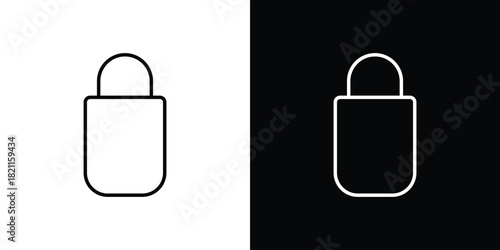 Tote bag icon outline. Vector isolated pictogram for web