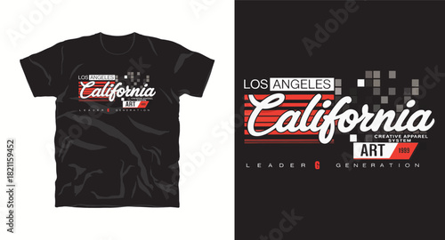 Los angeles california typography graphic print for t shirt