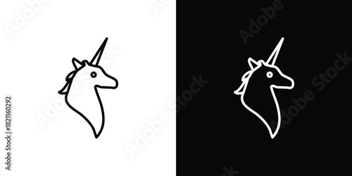 Unicorn icon outline. Vector isolated pictogram for web