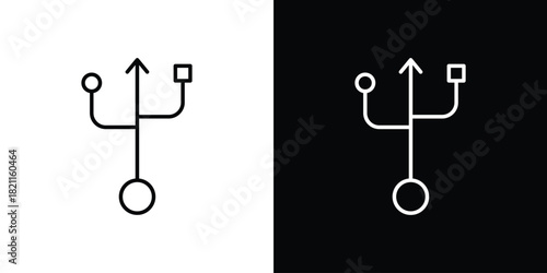 USB connection icon outline. Vector isolated pictogram for web